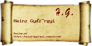 Heinz Györgyi névjegykártya