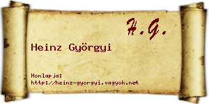 Heinz Györgyi névjegykártya